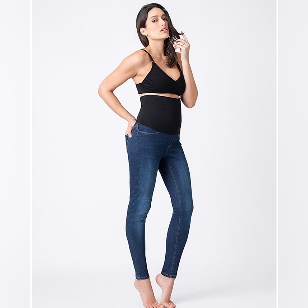 Seraphine Dark Wash Tristan Post Maternity Skinny Jeans In Dark Blue NWT
